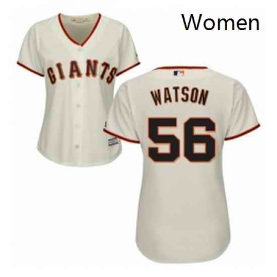 Womens Majestic San Francisco Giants 56 Tony Watson Replica Cream Home Cool Base MLB Jersey